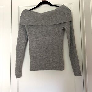 Off the shoulder grey Aritzia sweater